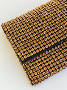 Rhinestones Clutch Handbag | Gold