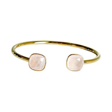 Cargar imagen en el visor de la galería, Arianna Semiprecious Stones Bangle Bracelet | Rose Quartz
