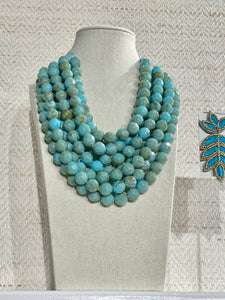 Shannan Beaded Layered Necklace | Turquoise