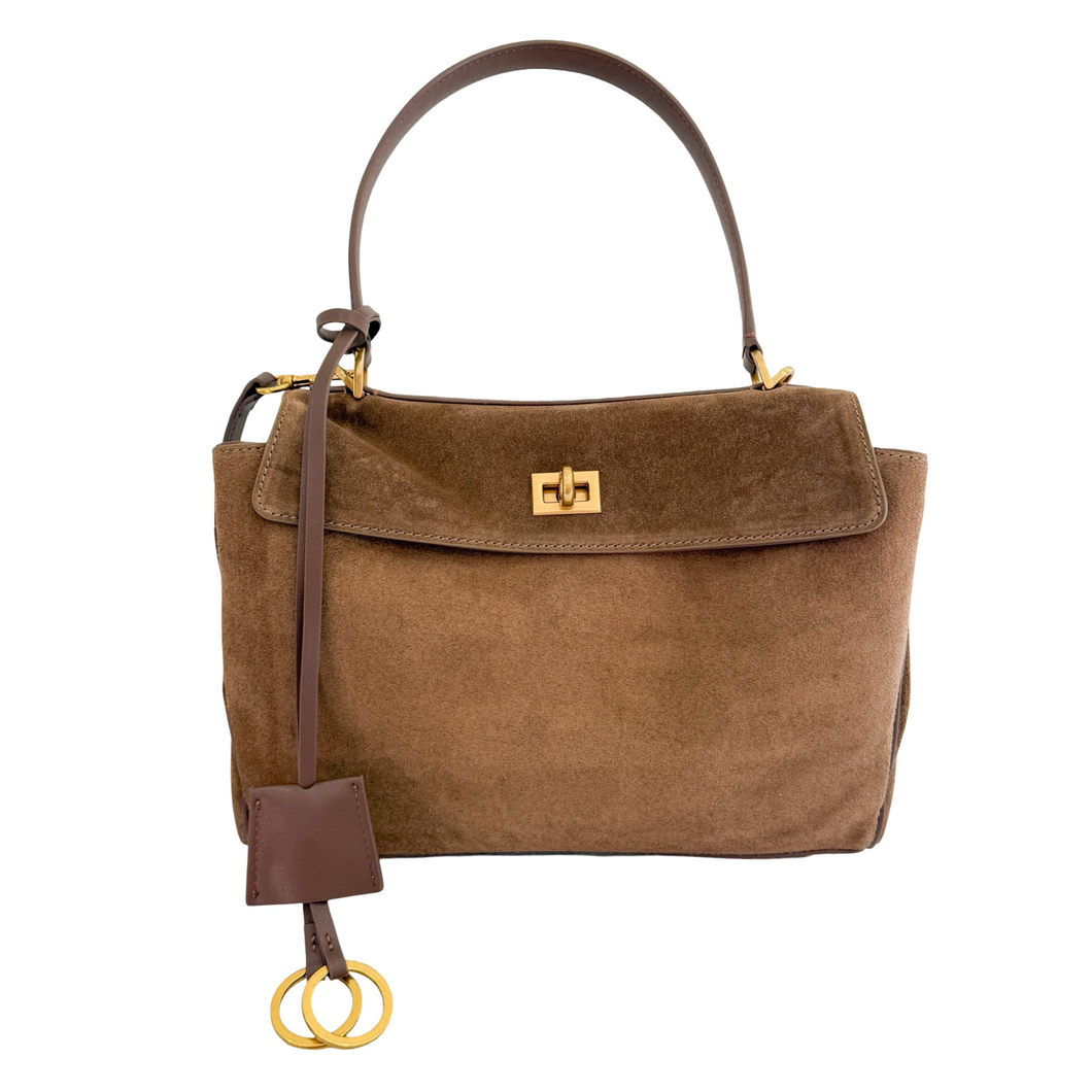 Suede Carmina Handbag | Coffee