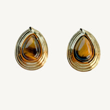 Load image into Gallery viewer, Drop Tiger&#39;s Eye Stud Earrings
