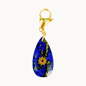 Drop Blue Lapis Lazuli Charm Pendant