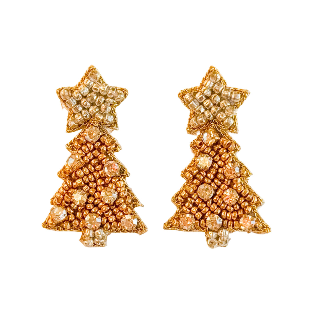 Twinkle Christmas Tree Earrings | Golden & Silver