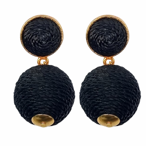 Lantern Raffia Earrings | Midnight