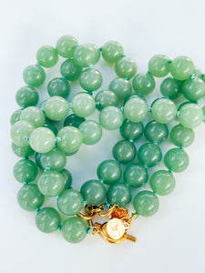 Green Aventurine Gemstone Knotted Necklace
