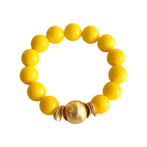 Bracelet Candace Perles de verre dorées | 12 mm et 14 mm
