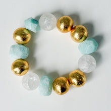 Cargar imagen en el visor de la galería, Amazonite and White Glass Bracelet
