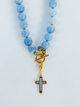 Load image into Gallery viewer, Blue Aquamarine Gemstone Knotted Necklace
