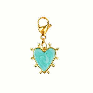 Turquoise Heart Burst Charm Pendant