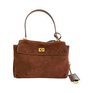 Suede Carmina Handbag | Pecan