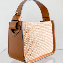 Load image into Gallery viewer, Caterina Raffia and Leather Handbag | Cognac
