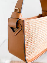 Load image into Gallery viewer, Caterina Raffia and Leather Handbag | Cognac
