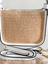 Load image into Gallery viewer, Caterina Raffia and Leather Handbag | White
