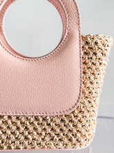 Load image into Gallery viewer, Arianna Raffia and Leather Handbag | Pink Blush
