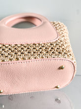 Load image into Gallery viewer, Arianna Raffia and Leather Handbag | Pink Blush
