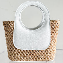 Load image into Gallery viewer, Arianna Raffia and Leather Handbag | White
