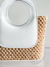 Load image into Gallery viewer, Arianna Raffia and Leather Handbag | White
