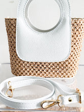 Load image into Gallery viewer, Arianna Raffia and Leather Handbag | White
