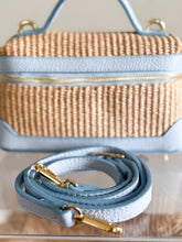 Load image into Gallery viewer, Vittoria Raffia Leather Handbag | Light Blue
