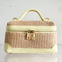 Cargar imagen en el visor de la galería, Vittoria Raffia Leather Handbag | Butter Yellow
