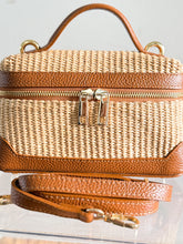 Load image into Gallery viewer, Vittoria Raffia Leather Handbag | Cognac
