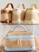 Load image into Gallery viewer, Vittoria Raffia Leather Handbag | Light Blue
