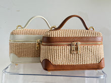 Load image into Gallery viewer, Vittoria Raffia Leather Handbag | Cognac
