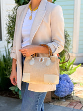 Load image into Gallery viewer, Bamboo Handle Raffia  Handbag | White
