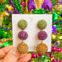 Load image into Gallery viewer, Pave Triple Lantern Earrings | Mardi Gras
