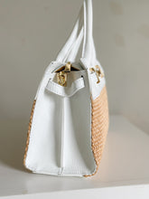 Load image into Gallery viewer, White Raffia Tote Handbag

