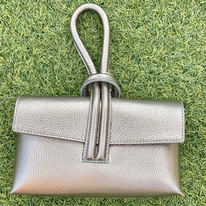 Wrist Leather Handbag | Pewter