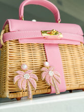 Load image into Gallery viewer, Pink Palm Tree Beaded Earrings
