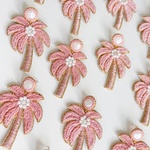 Load image into Gallery viewer, Pink Palm Tree Beaded Earrings
