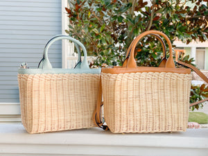 Charleston Rattan Handbag | Caramel