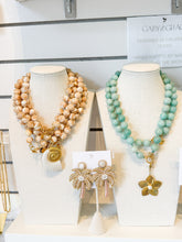 Load image into Gallery viewer, Mother of Pearl Knotted Gemstone Necklace
