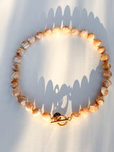 Load image into Gallery viewer, Mother of Pearl Knotted Gemstone Necklace
