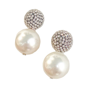 Celinè Pearl Pavé Stud Earrings