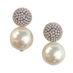 Celinè Pearl Pavé Stud Earrings