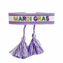 Load image into Gallery viewer, Mardi Gras Canva Tassel Bracelets By Sweet Caroline Collective
