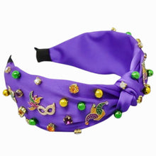 Load image into Gallery viewer, Mardi Gras Purple Headband With Charms
