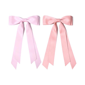 Silk Hair Bow | Pink | Light Pink