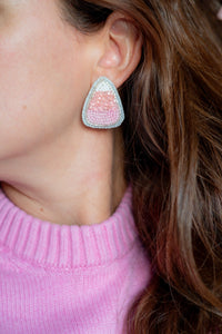 Sweet Pink Candy Corn Earrings