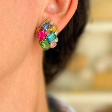 Cargar imagen en el visor de la galería, Eva Crystal Cluster Earrings | Emerald
