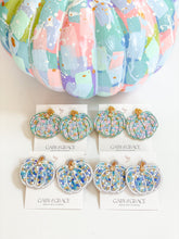 Load image into Gallery viewer, Confetti Pumpkin By Emily Nichols Art | White &amp; Blue
