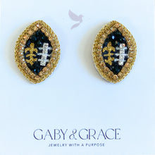 Load image into Gallery viewer, Saints GameDay Football Dainty Stud Earrings
