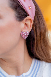 Sweetheart Stud Earrings | Pink