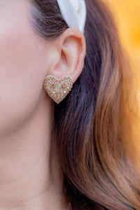 Sweetheart Stud Earrings | Gold