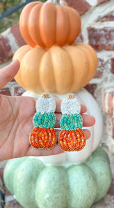Harvest Stacked Pumpkin Earrings