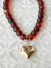 Load image into Gallery viewer, Amelia Resin Necklace with Gold Puff Heart Pendant •Gaby&#39;s Pick!
