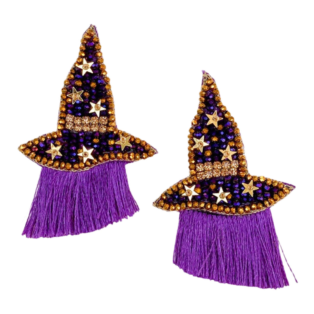 Witch Hat Earrings | Violet
